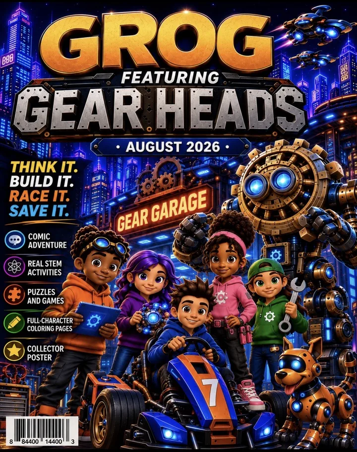 GROG featuring Gear Heads, August 2026, magazine cover