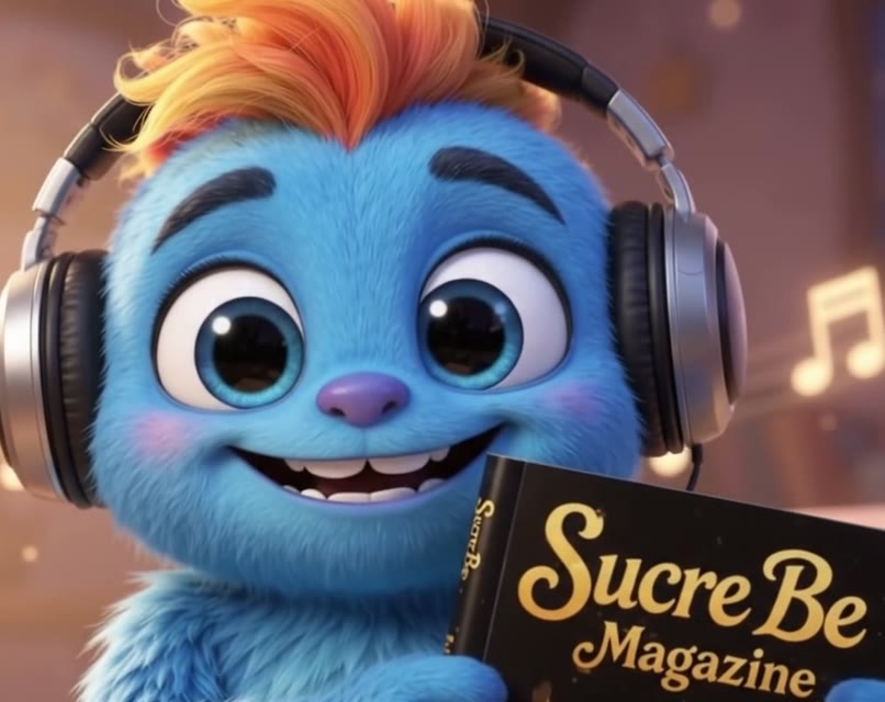 GROG holding an issue of Sucré BE magazine
